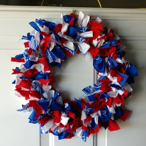 Other - Red White & Blue Rag Wreath